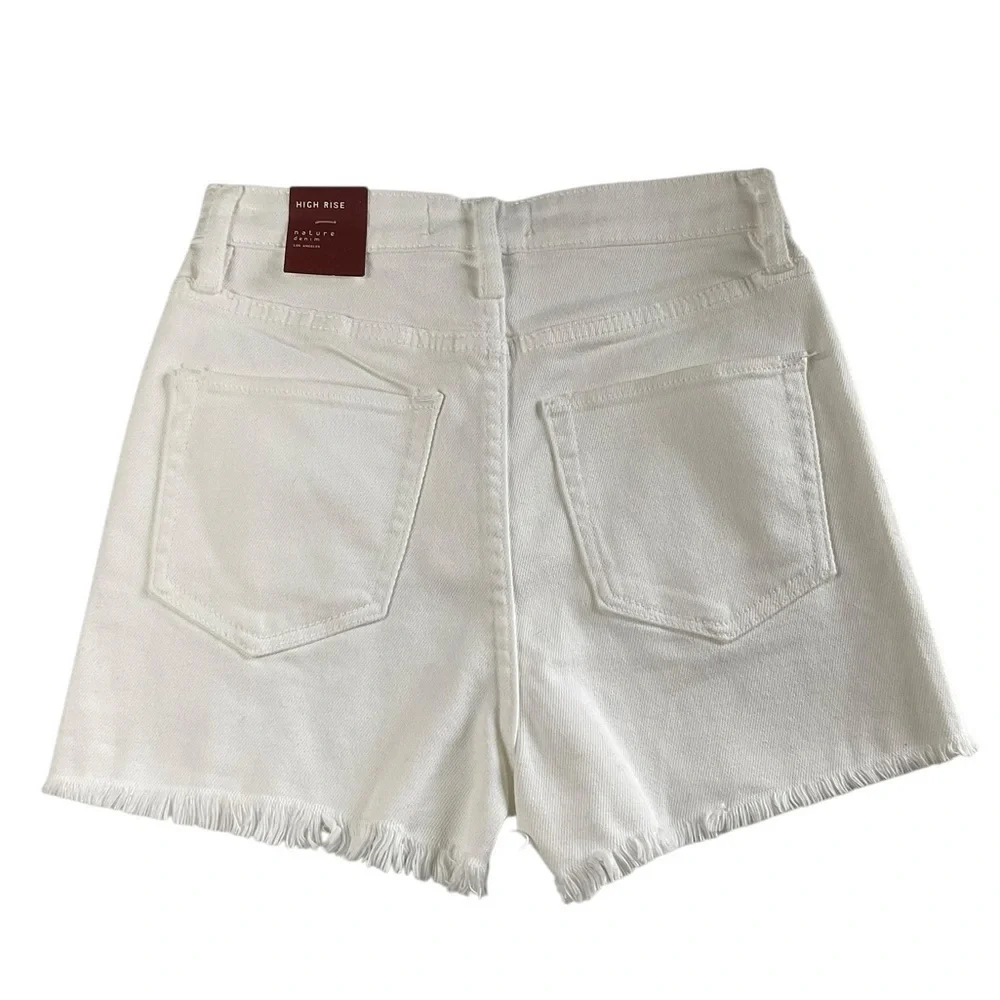 Nature Denim White High-Waisted Shorts Size Small
